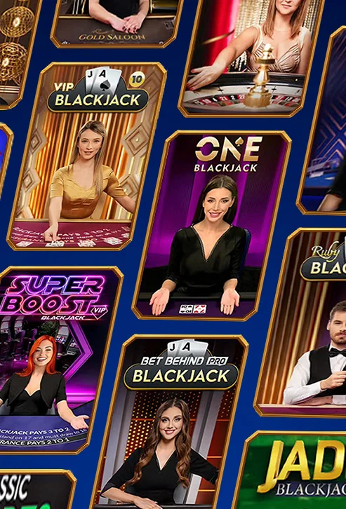 Live-Blackjack-Tische u. a. VIP Blackjack und One Blackjack bei Romibet